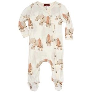 Milkbarn Kids Baby Tutu Elephant Bamboo Snap Footed Romper, size 3-6 Months